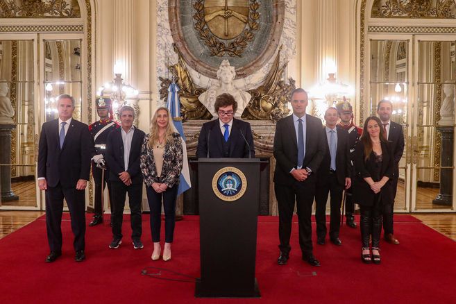 Milei grabó su cadena nacional durante la tarde