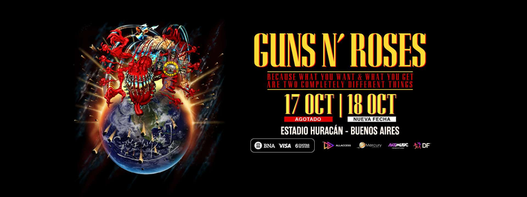 Guns N' Roses. Créditos: All Access Guns N' Roses. Créditos: All Access