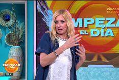 La periodista se mostró muy tensa tras los dichos de su hija. Foto: Captura de video Ciudad Magazine