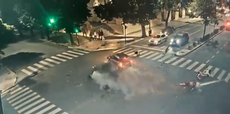 Los instantes posteriores al accidente Foto: Captura de video