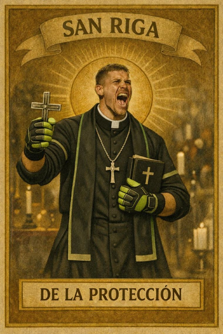 San Riga, el nuevo santo de los hinchas del Lobo.