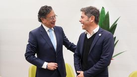 Gustavo Petro y Axel Kicillof reunidos en Barcelona, España-