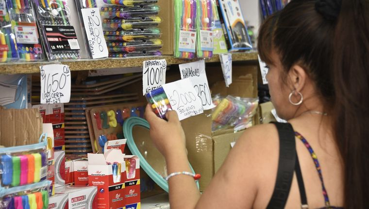 Los precios se dispararon y los padres buscan cómo abaratar el armado de la mochila Foto: Juan Mateo Aberastain Zubimendi/MDZ