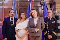 La canciller Mondino junto al embajador francés Romain Nadal. Foto: X FranceArgentine