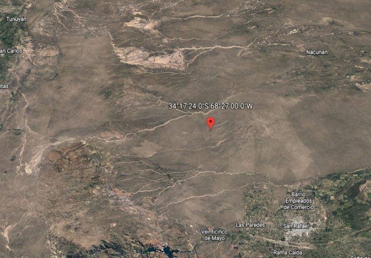 El lugar exacto del sismo de esta mañana. Foto: Google Earth