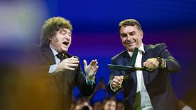 Javier Milei con Flávio Bolsonaro