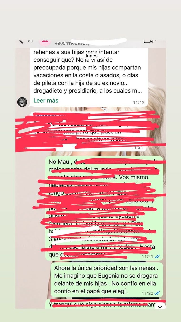 Los chats de Wanda Nara. Créditos: Instagram