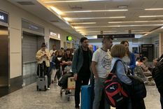 Así se vieron las demoras en El Plumerillo esta mañana Foto: Mailén Sánchez (Twitter)