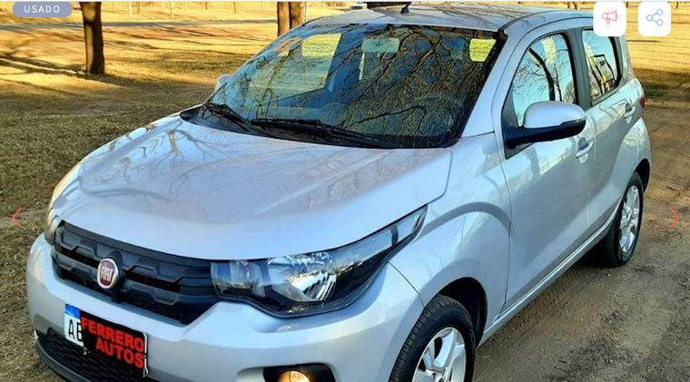 El Fiat Mobi, uno de los autos más accesibles en el país Foto: Gentileza