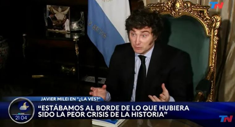 Javier Milei le aportó buenos números en el rating a LN+ y TN Foto: Captura de video TN