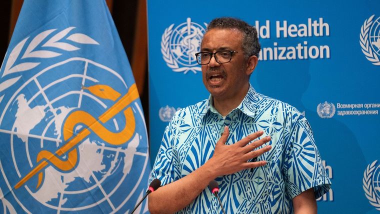 El director general de la Organización Mundial de la Salud (OMS), Tedros Adhanom Ghebreyesus. Foto: RT