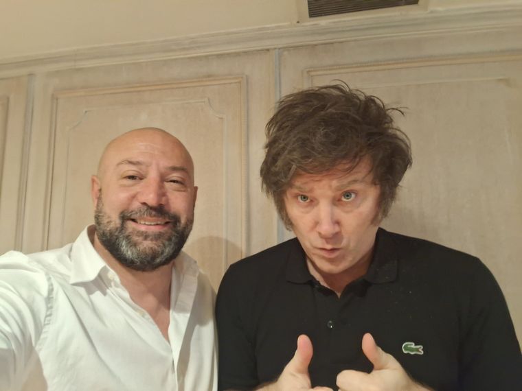Diego Spagnuolo en uno de sus encuentros con Javier Milei.