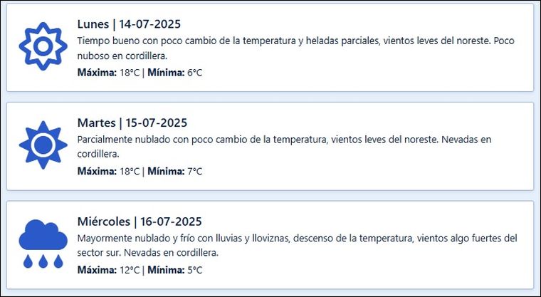 La semana que viene ingresa un nuevo frente frío a Mendoza, según el pronóstico extendido de Contingencias Climáticas La semana que viene ingresa un nuevo frente frío a Mendoza, según el pronóstico extendido de Contingencias Climáticas