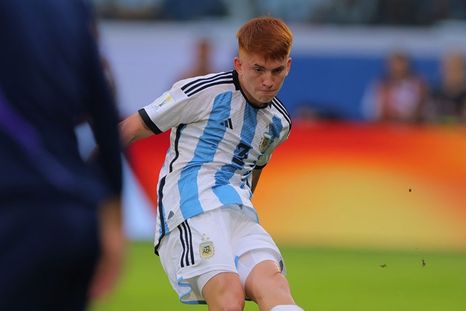 Valentín Barco marcó el 1-0 de la Selección argentina. Foto: @Argentina Valentín Barco marcó el 1-0 de la Selección argentina. Foto: @Argentina