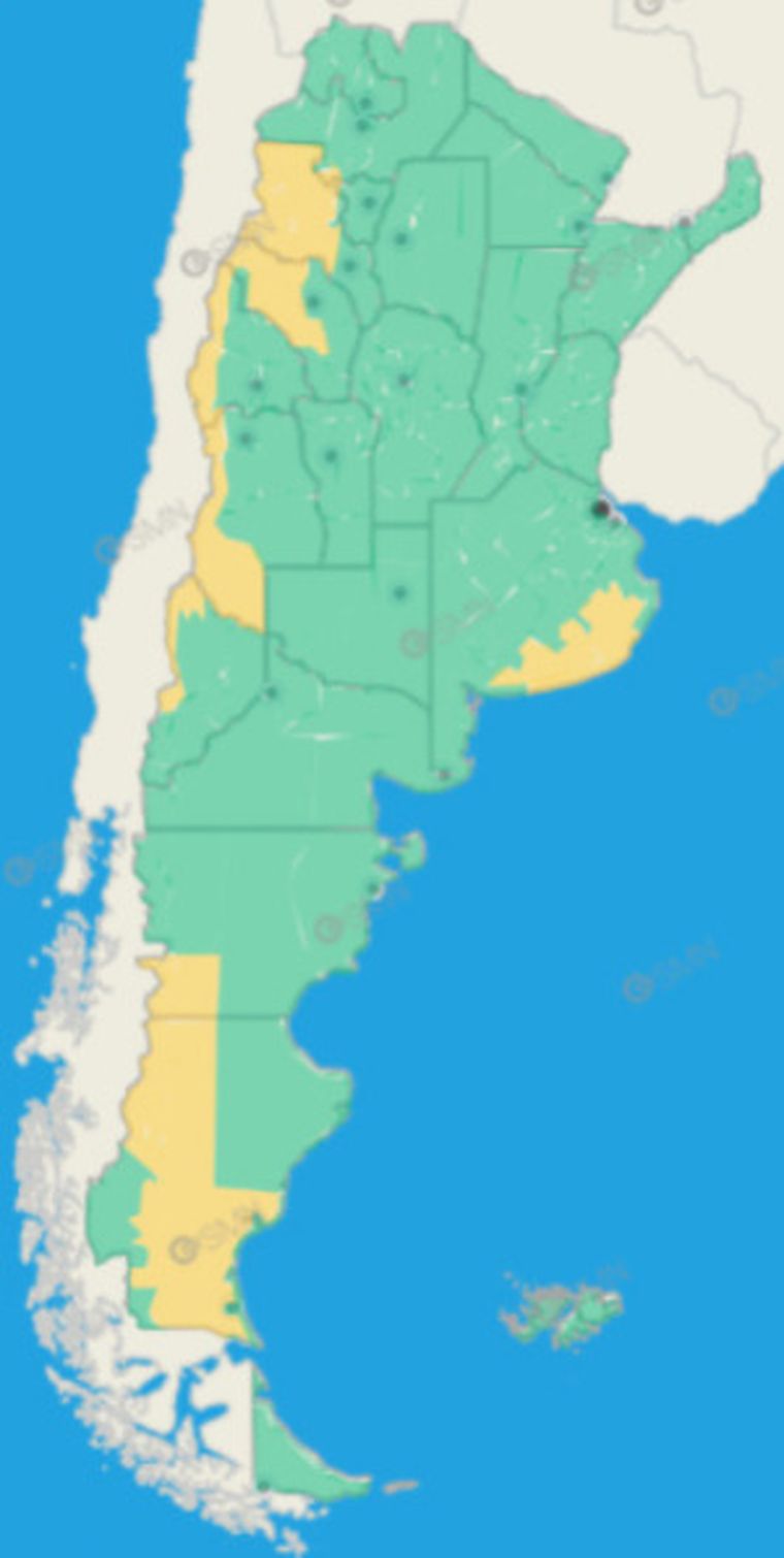 El SMN lanzó alertas para Buenos Aires y el resto del país. El SMN lanzó alertas para Buenos Aires y el resto del país.