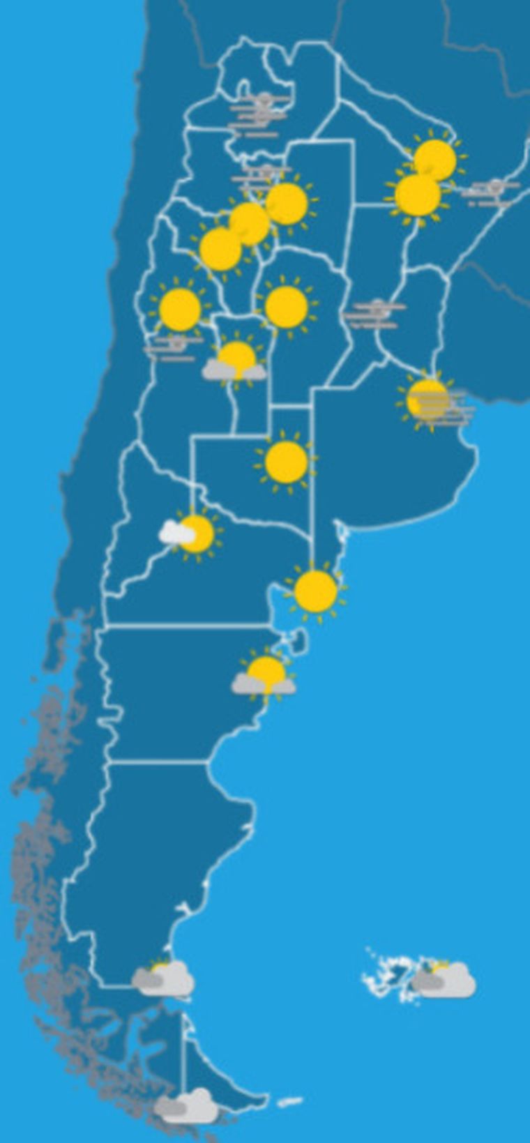El SMN anuncia un sábado soleado en gran parte del país. El SMN anuncia un sábado soleado en gran parte del país.