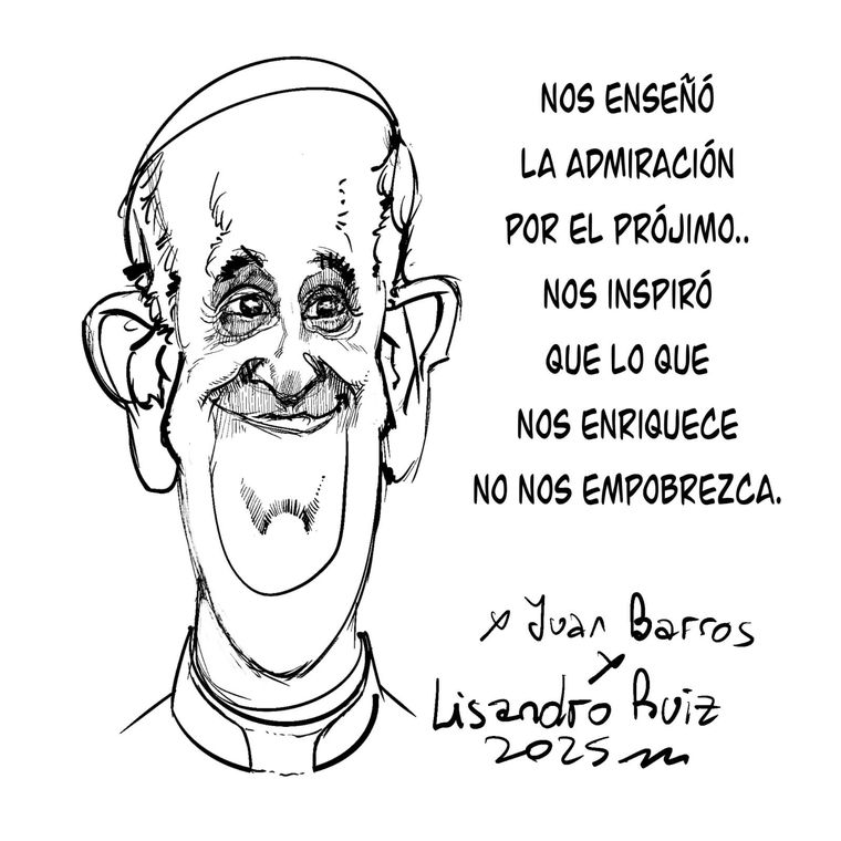 Papa Francisco. Foto: Ilustración de Lisandro Ruiz