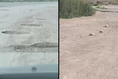 Baches y piedras en calle Nicolás Serpa y Acceso Este.