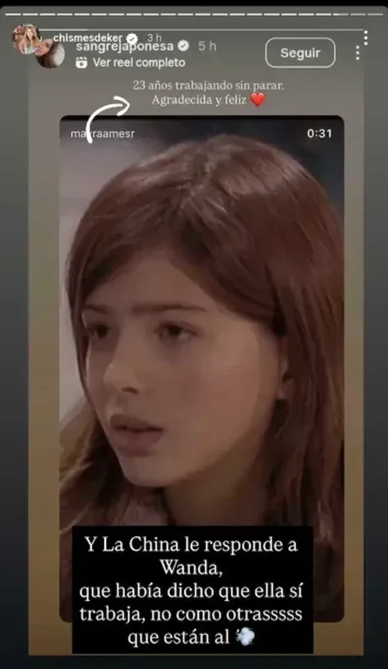 La China Suárez respondió a las acusaciones de Wanda con un video que muestra sus 23 años de carrera. La China Suárez respondió a las acusaciones de Wanda con un video que muestra sus 23 años de carrera.