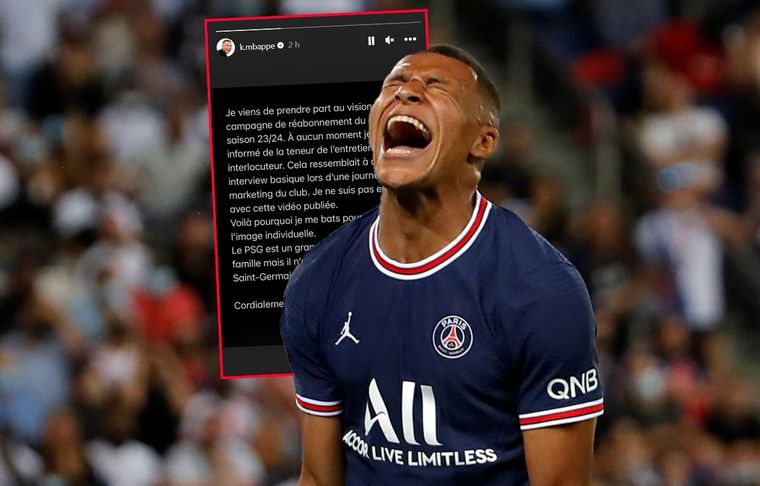 Mbappé puso el grito en el cielo en sus historias de Instagram.