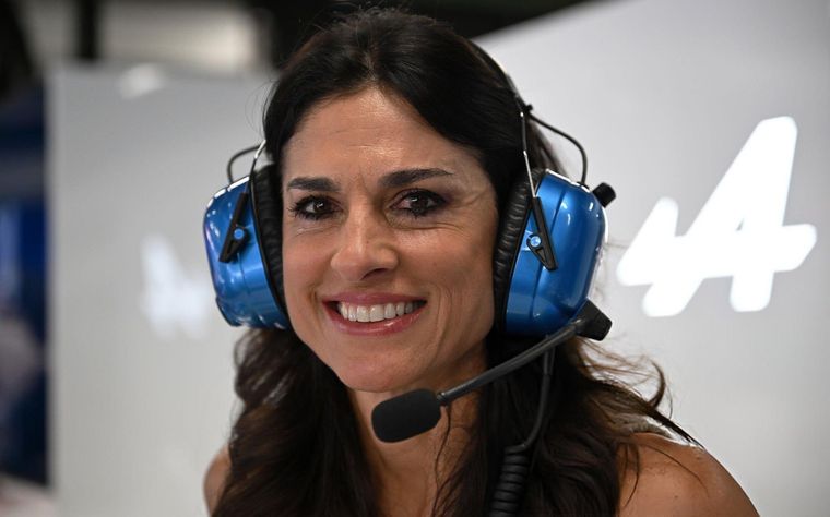 Gabriela Sabatini, embajadora de Renault en Argentina, se mostró junto a Franco Colapinto en el GP de España