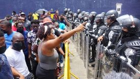 La caravana de migrantes salió de Tapachula, Chiapas, el sábado. Foto: EPA