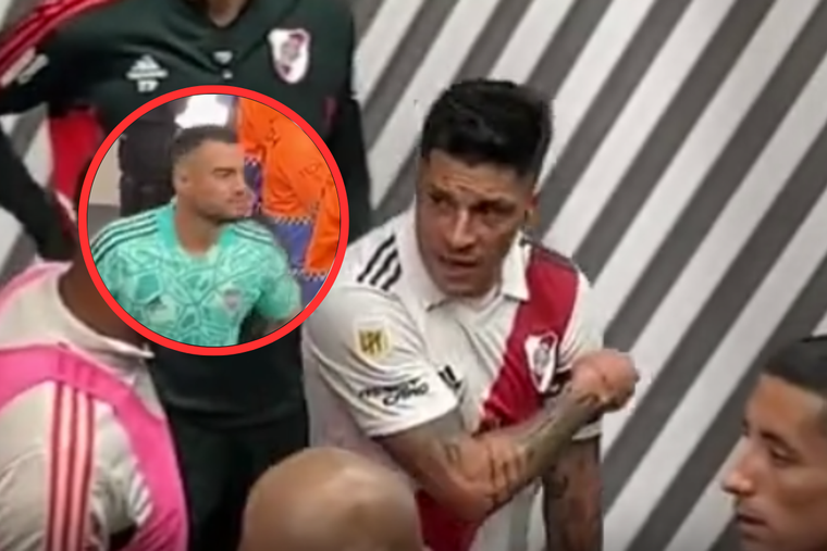 Enzo Pérez cruzó a Chiquito Romero después de la victoria de River sobre Boca
