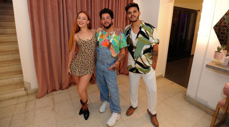 Camila Lucca con Luca Salvo y Seba Cam. ¡Capos totales! Foto: ALF PONCE / MDZ
