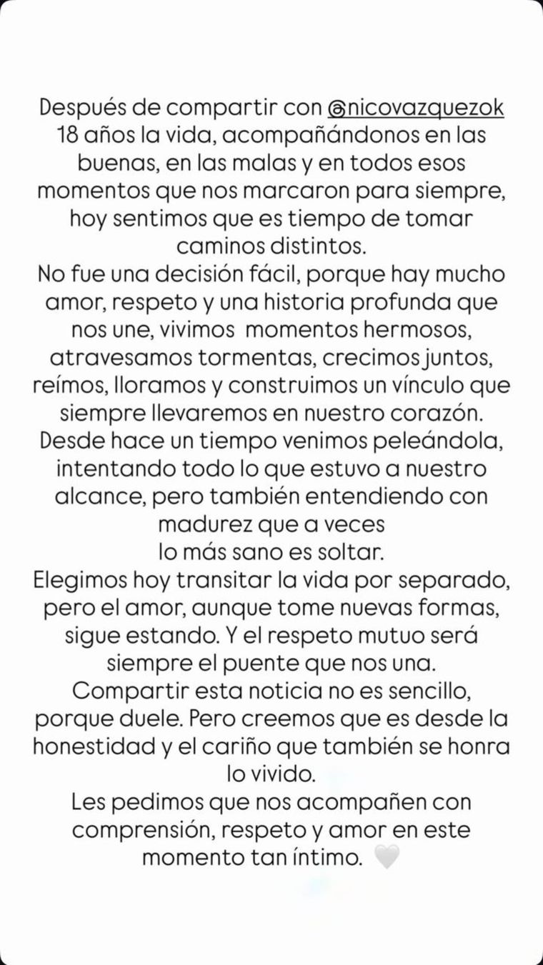 El comunicado que compartieron los actores. El comunicado que compartieron los actores.