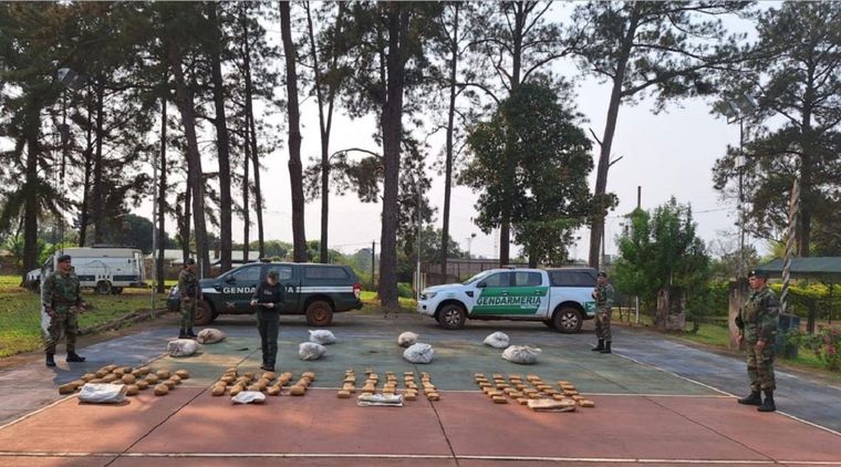 Descubrimiento de marihuana en Puerto Esperanza, Misiones. Foto: Gendarmería Nacional