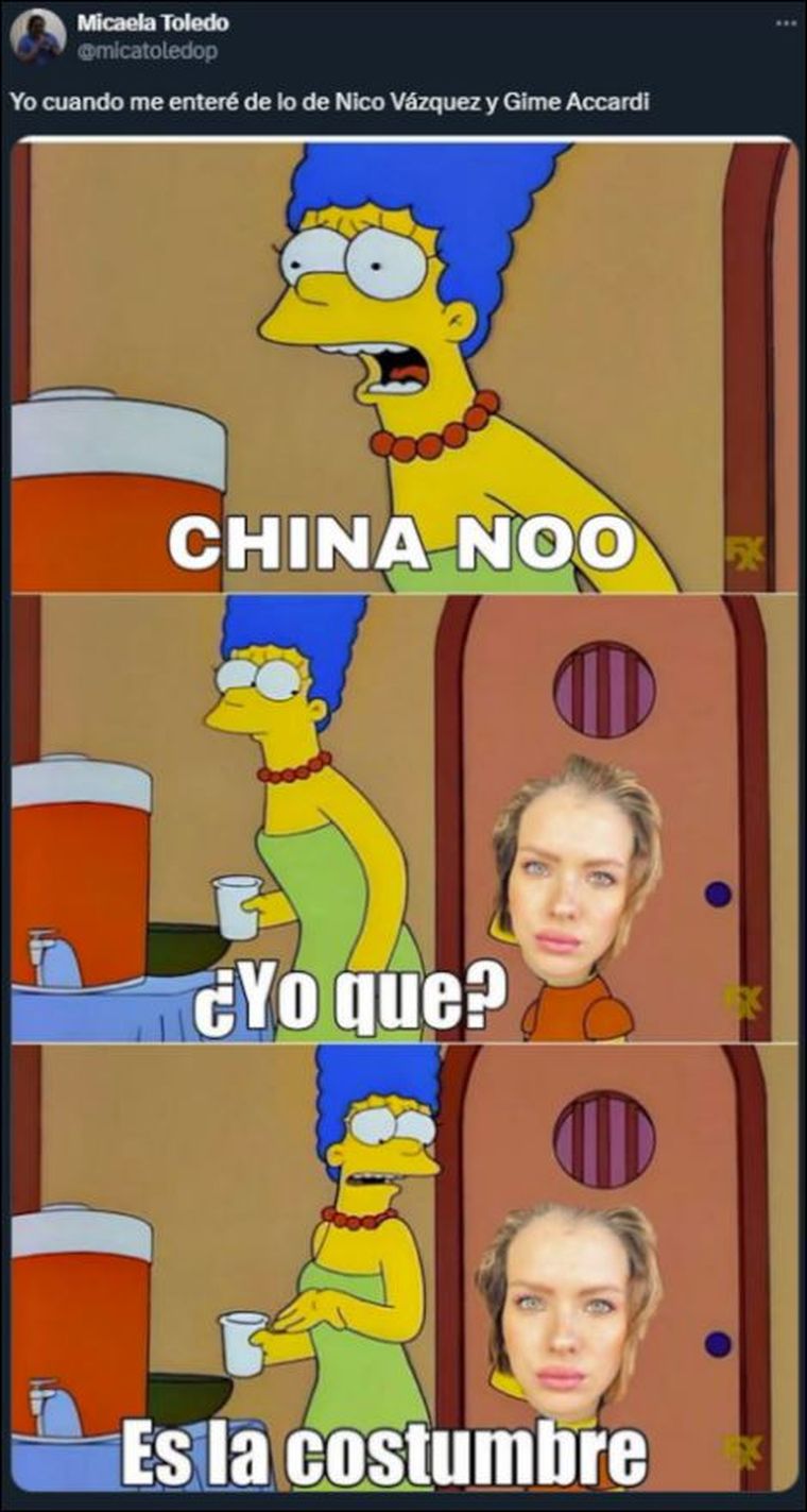 Los memes virales sobre la separación de Gimena Accardi y Nico Vázquez. Foto: X Los memes virales sobre la separación de Gimena Accardi y Nico Vázquez. Foto: X