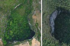 Los sumideros de la provincia china de Guangxi se han convertido en una atracción turística Foto: Xiqing Wang/ BBC