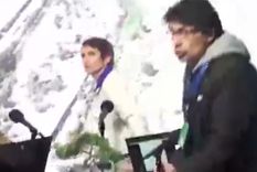 una precandidata presidencial tuvo que escapar de una entrevista durante el sismo en chile