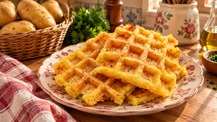 Estos wafles de papas tienen un secreto para quedar bien crocantes