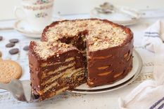 Admira las capas de esta tarta de galletas María ¡irresistibles!