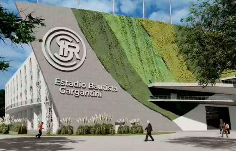 Una imagen del video que se filtró con la animación de cómo quedaría el nuevo estadio Bautista Gargantini, de Independiente Rivadavia.