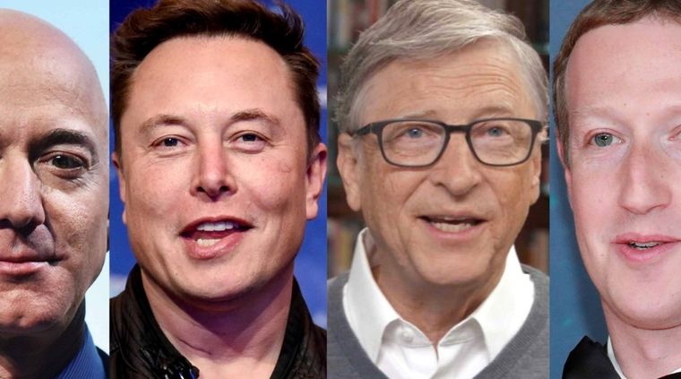 Bezos, Musk, Gates y Zuckerberg, están en la lista, por supuesto. Foto: Bae.