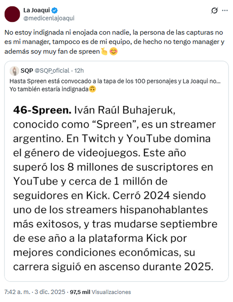 La palabra de La Joaqui tras la información que compartieron en Sálvese Quien Pueda. La palabra de La Joaqui tras la información que compartieron en Sálvese Quien Pueda.