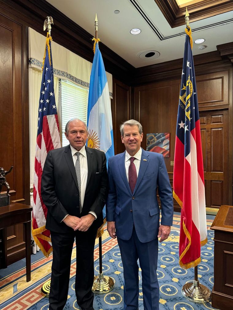Gerardo Werthein y el gobernador de Georgia, Brian Kemp. Gerardo Werthein y el gobernador de Georgia, Brian Kemp.