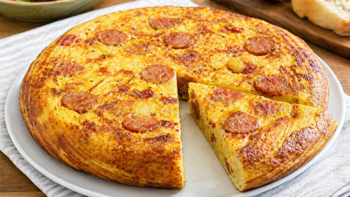 ¿Amante de las tortillas? Probá esta receta de papas con salchicha