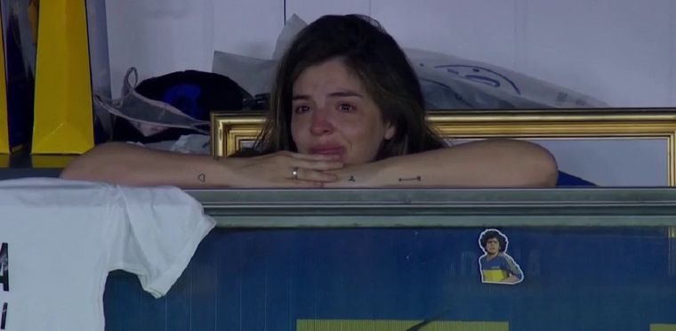Dalma no pudo contener la emoción. Foto: Captura