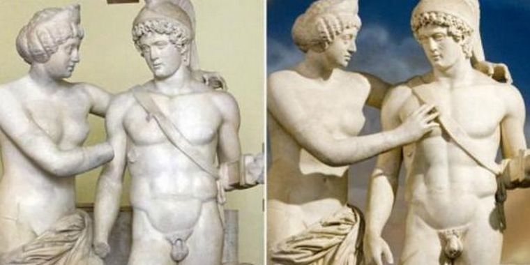 Estatuas romanas de Marte y Venus dañadas por una decisión de Berlusconi.