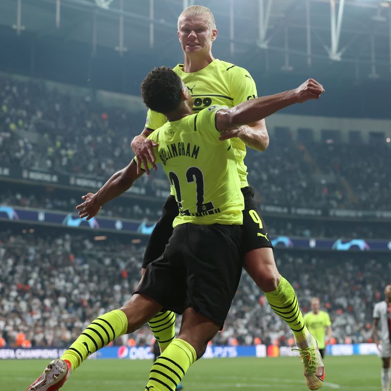 Erling Haaland convirtió el segundo para el Borussia. Foto: TNT Sports