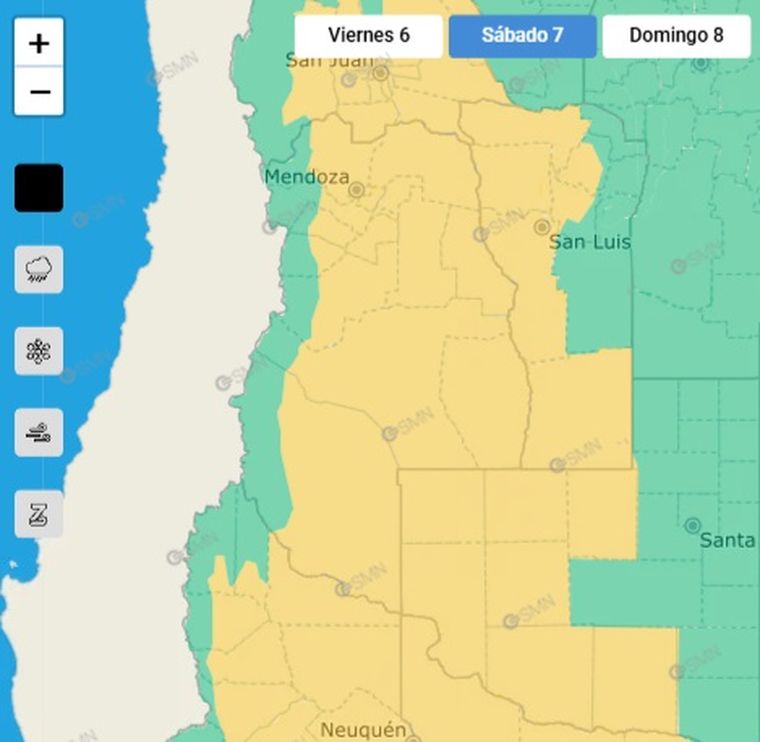 El SMN emitió un alerta para este sábado que permanece incluso durante la madrugada del domingo. El SMN emitió un alerta para este sábado que permanece incluso durante la madrugada del domingo.