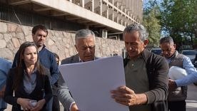 El gobernador Alfredo Cornejo junto a la ministra de Seguridad Mercedes Rus