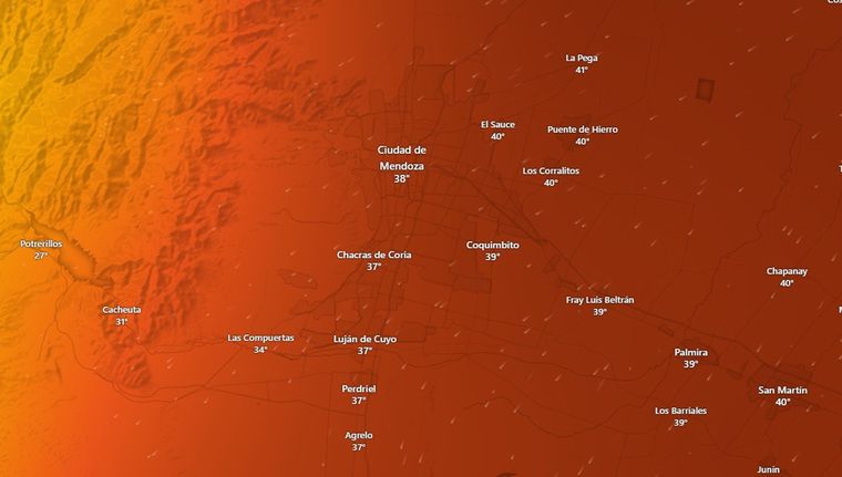 Los departamentos del este serán los más afectados. Foto: Windy