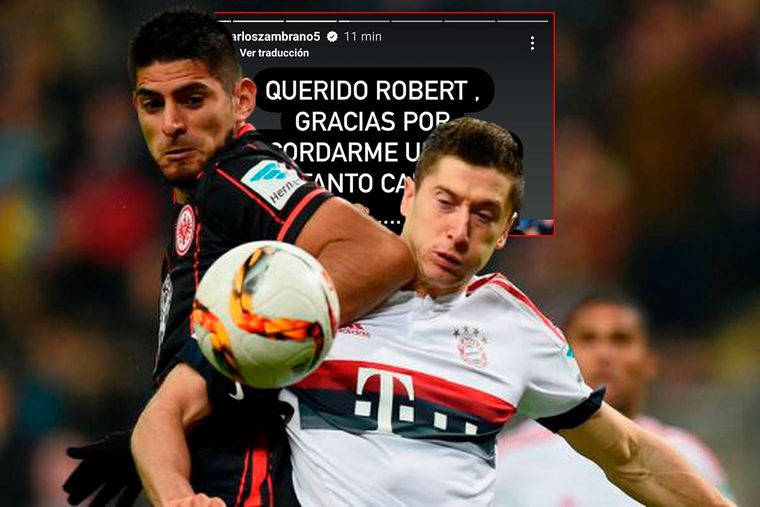 Zambrano le contestó a Lewandowski, que aseguró que el central de Boca juega con mala intención.
