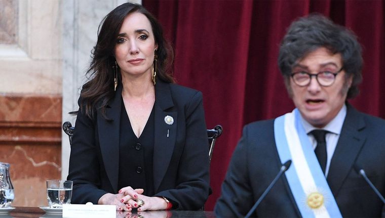 Victoria Villarruel y Javier Milei cada vez más lejos. Foto: Senado