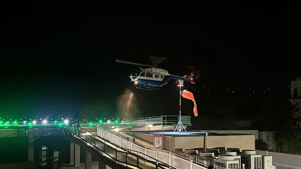 Un joven baleado en San Rafael fue el primer paciente trasladado de noche en helicóptero