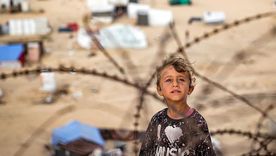Una niña palestina en un campo de refugiados de Rafah. Una niña palestina en un campo de refugiados de Rafah.